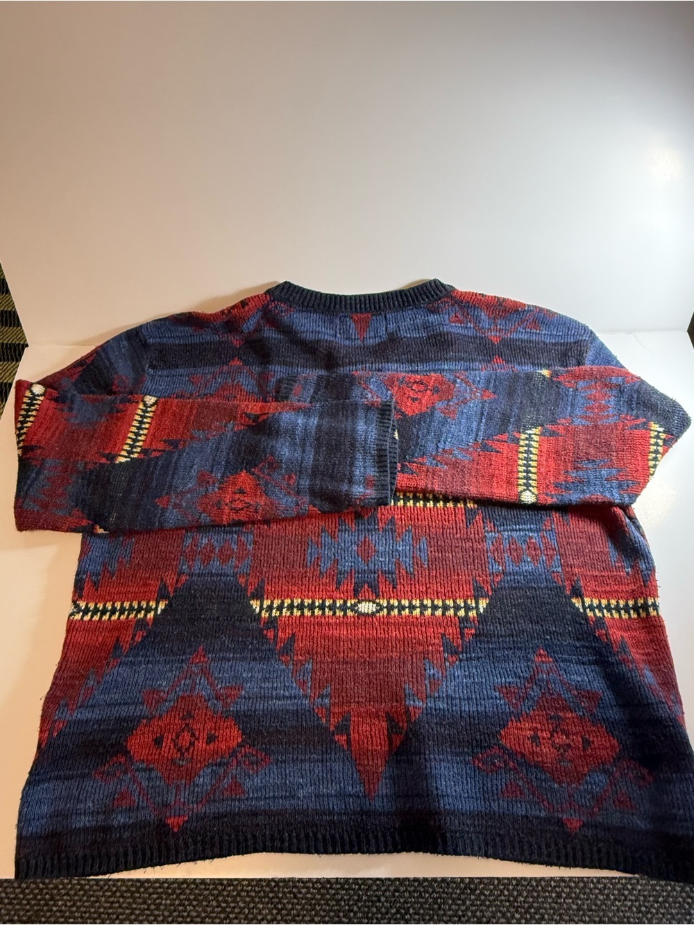 denim supply ralph lauren mens sweater Henley Medium Southwest Design Cotton - Picture 6 of 10